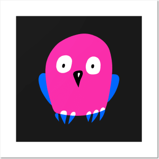 Cartoon Pink Owl Posters and Art